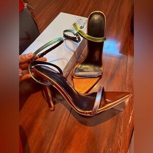 Iridescent Multicolor Stiletto Sandals - Women